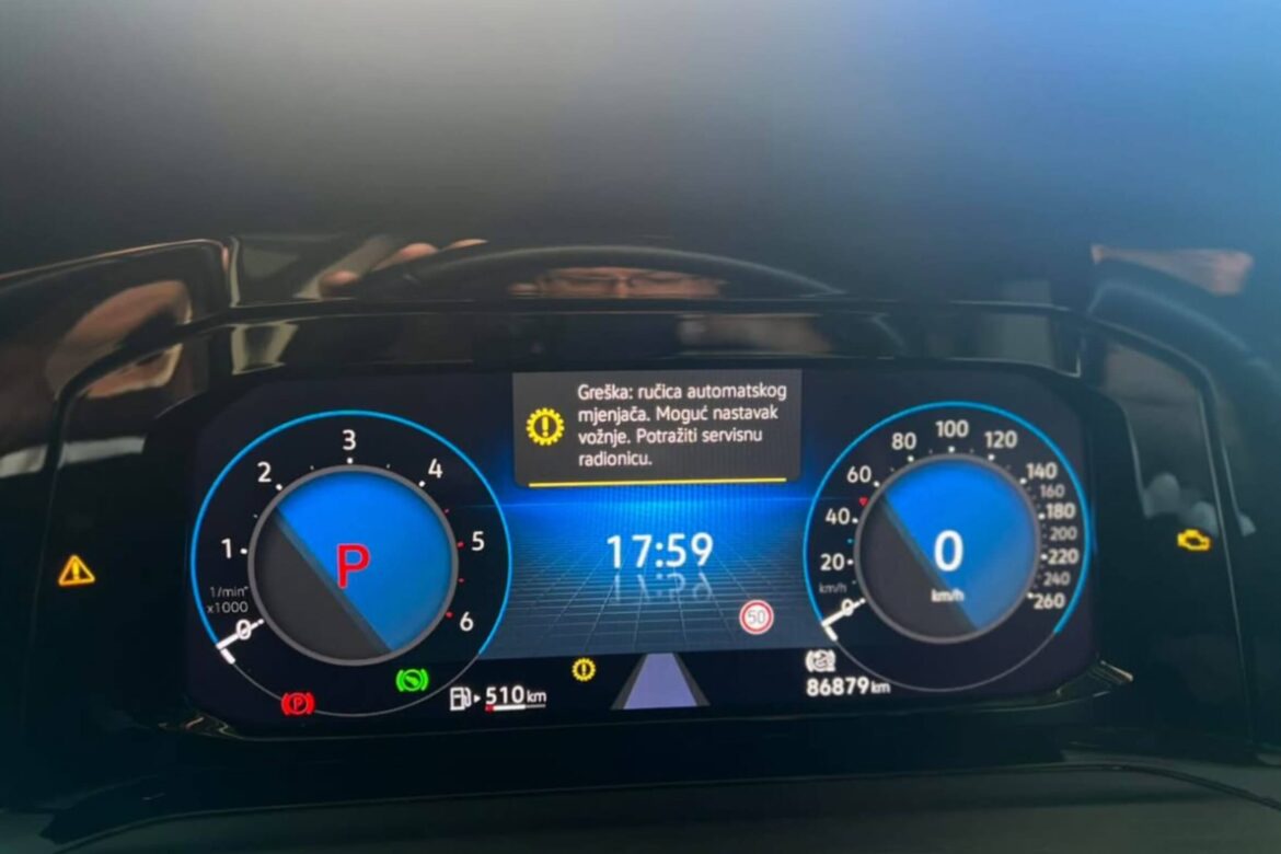"Greška: ručica automatskog mjenjača. Moguć nastavak vožnje" i DTC kodovi 41686 i P27F5 00