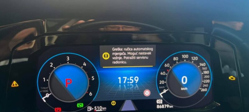 "Greška: ručica automatskog mjenjača. Moguć nastavak vožnje" i DTC kodovi 41686 i P27F5 00